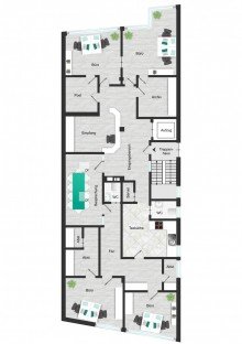 Grundriss_visualisiert *** B�ro-/Praxisfl�che mit Aufzug in zentraler Lage in Brackenheim ***
