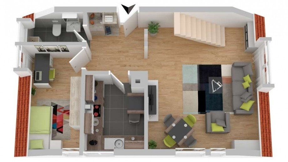 Grundriss_DG1_visualisiert Maisonettewohnung Brackenheim