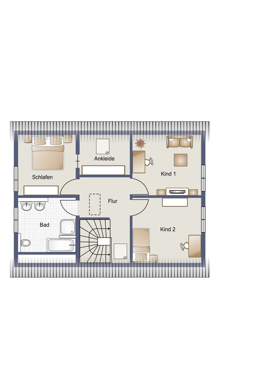 Grundriss_DG_visualisiert Einfamilienhaus Gemmingen / Stebbach