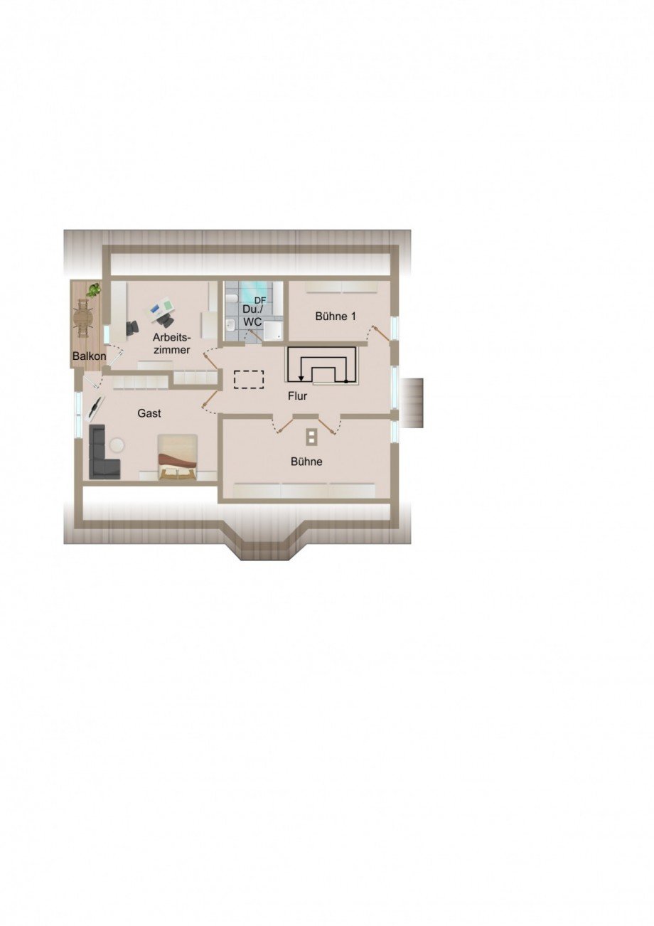 Grundriss DG - visualisiert Einfamilienhaus Brackenheim