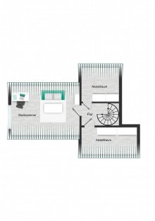 Grundriss_DG2_visualisiert *** Charmante Maisonette mit viel Licht, Loggia und Potenzial in ruhiger Wohnlage ***