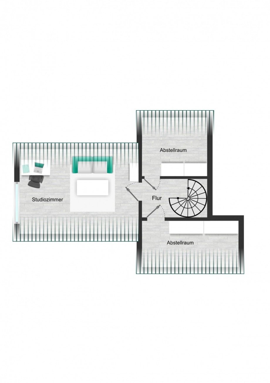 Grundriss_DG2_visualisiert Maisonettewohnung G�glingen