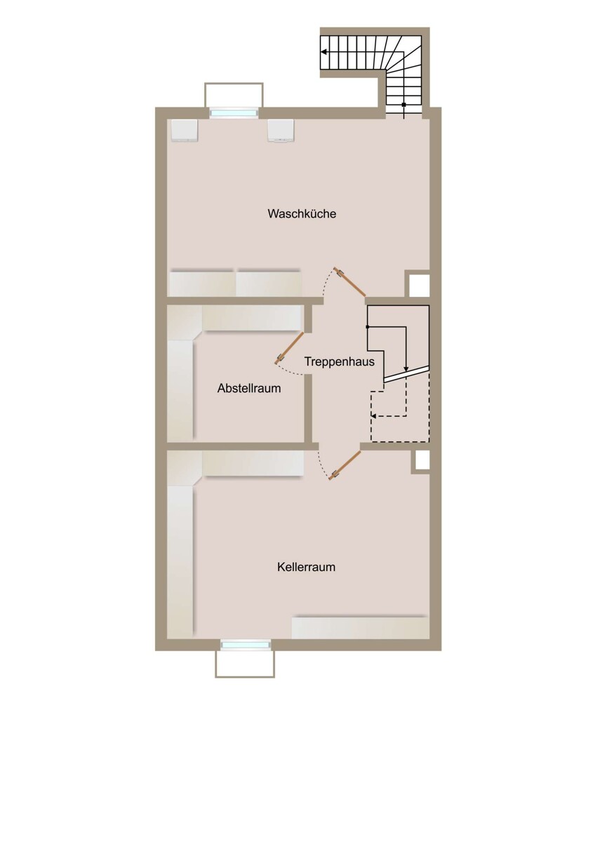 Grundriss UG - visualisiert Reihenmittelhaus Brackenheim