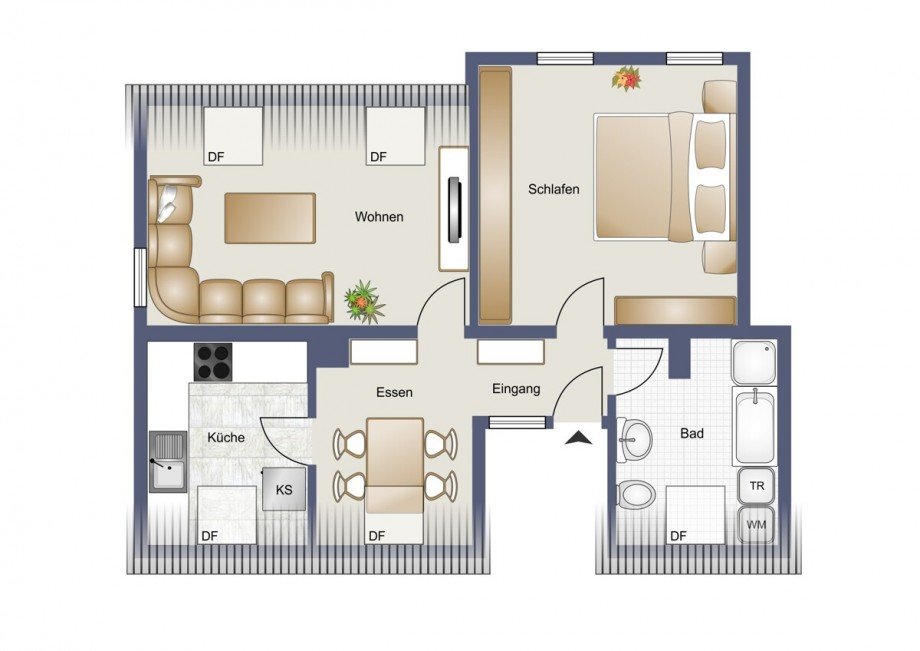 Grundriss_DG_visualisiert Mehrfamilienhaus Brackenheim