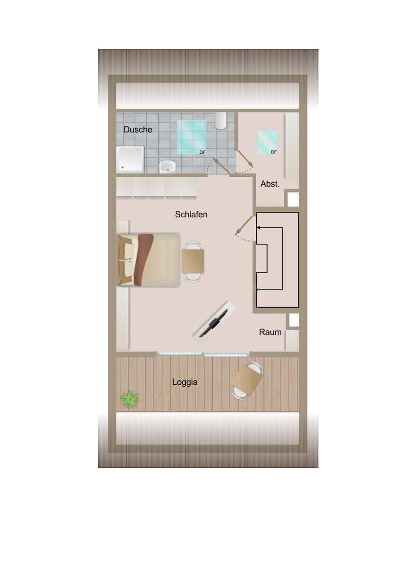 Grundriss DG - visualisiert Reihenmittelhaus Brackenheim
