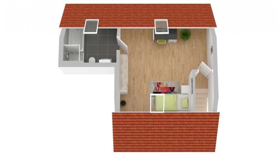 Grundriss_DG2_visualisiert Maisonettewohnung Brackenheim