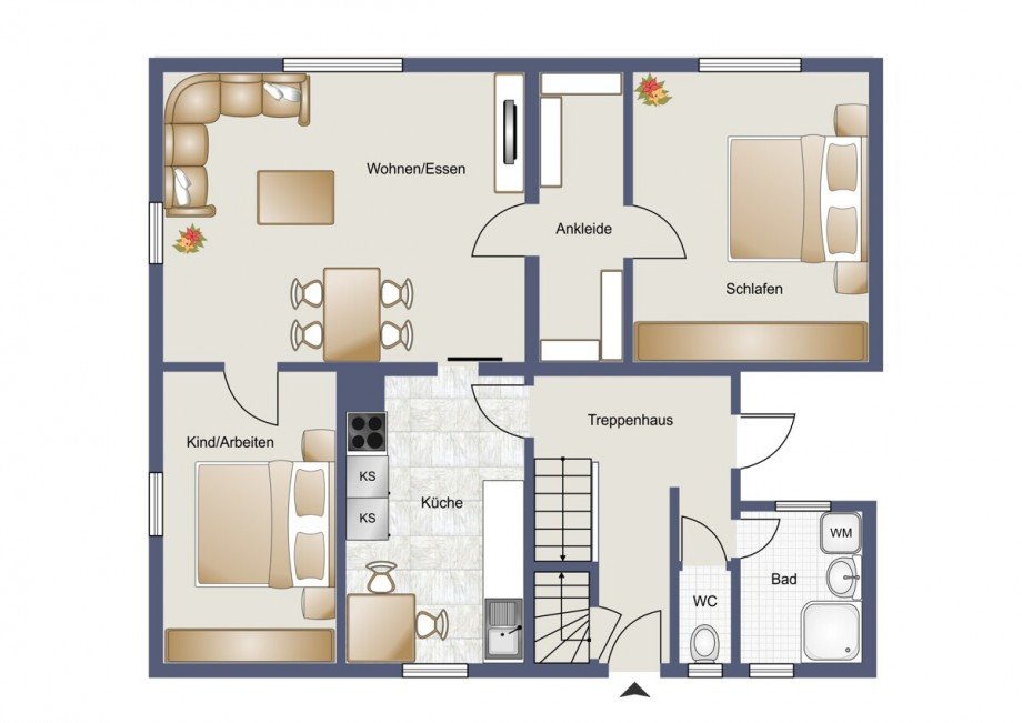Grundriss_EG_visualisiert Mehrfamilienhaus Brackenheim