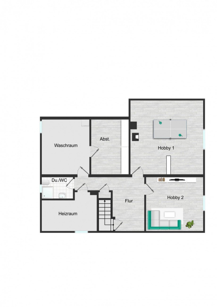 Grundriss_UG_visualisiert Einfamilienhaus Pfaffenhofen