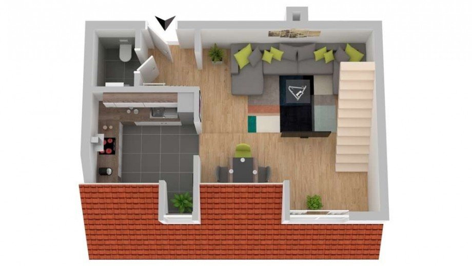 Grundriss_DG1_visualisiert Maisonettewohnung Brackenheim