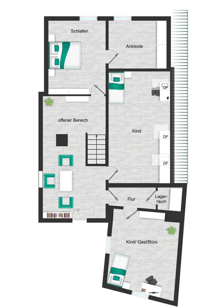 Grundriss_DG_visualisiert Einfamilienhaus Cleebronn
