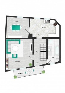 Grundriss_OG_visualisiert *** Sofort frei - Einfamilienhaus mit Garage in Botenheim ***