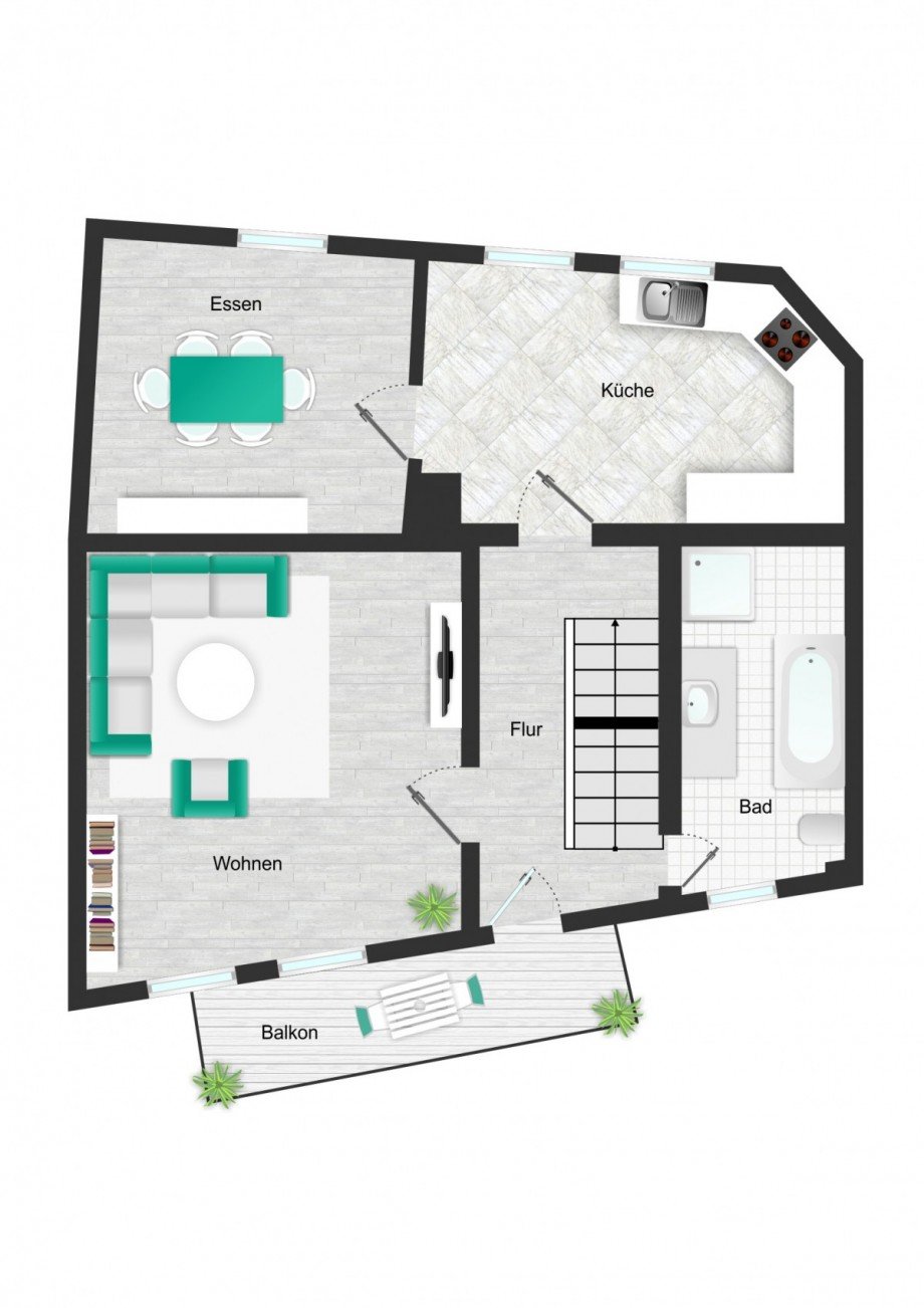 Grundriss_OG_visualisiert Einfamilienhaus Brackenheim