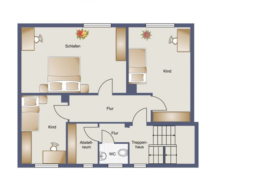 Grundriss_OG_visualisiert Einfamilienhaus Zaberfeld-Ochsenburg