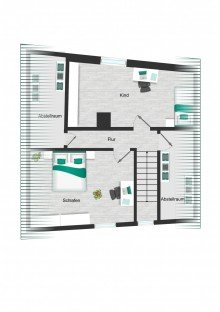 Grundriss_DG_visualisiert *** Sofort frei - Einfamilienhaus mit Garage in Botenheim ***