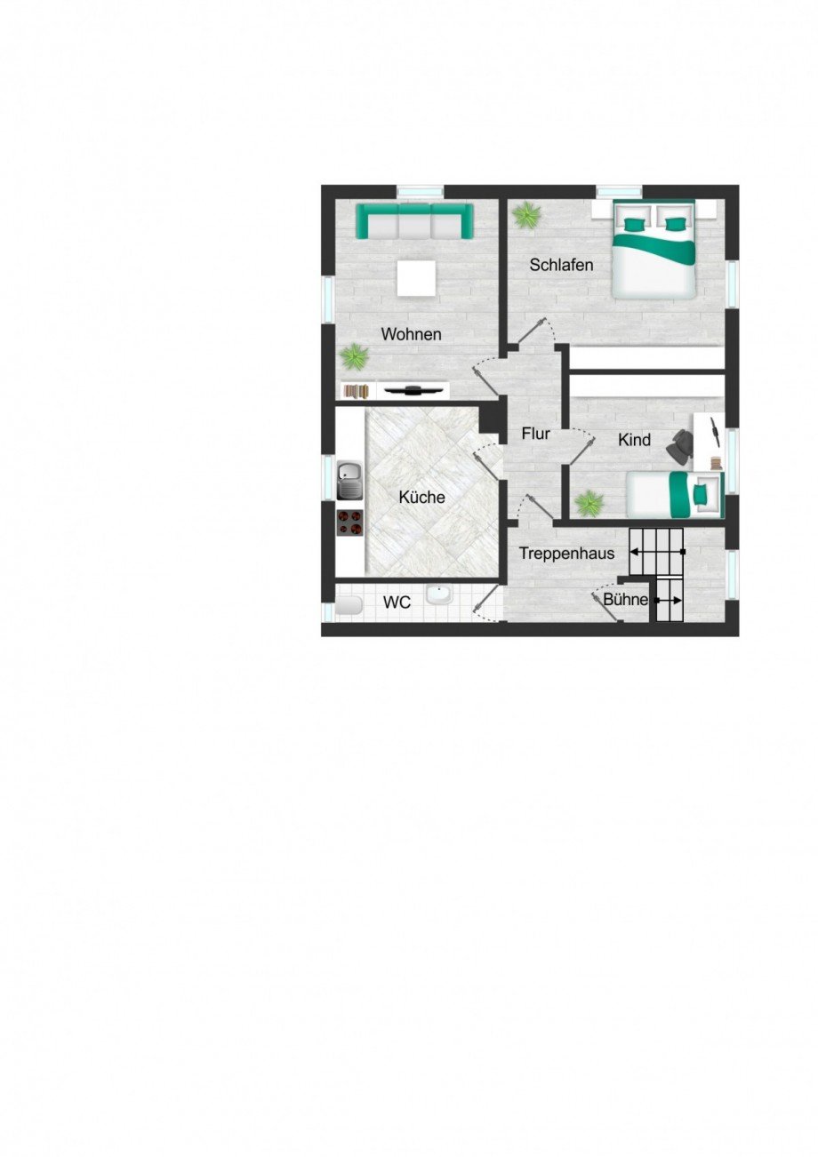 Grundriss_OG_visualisiert Zweifamilienhaus Gemmrigheim