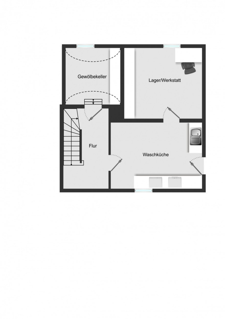 Grundriss_UG_visualisiert Einfamilienhaus Brackenheim