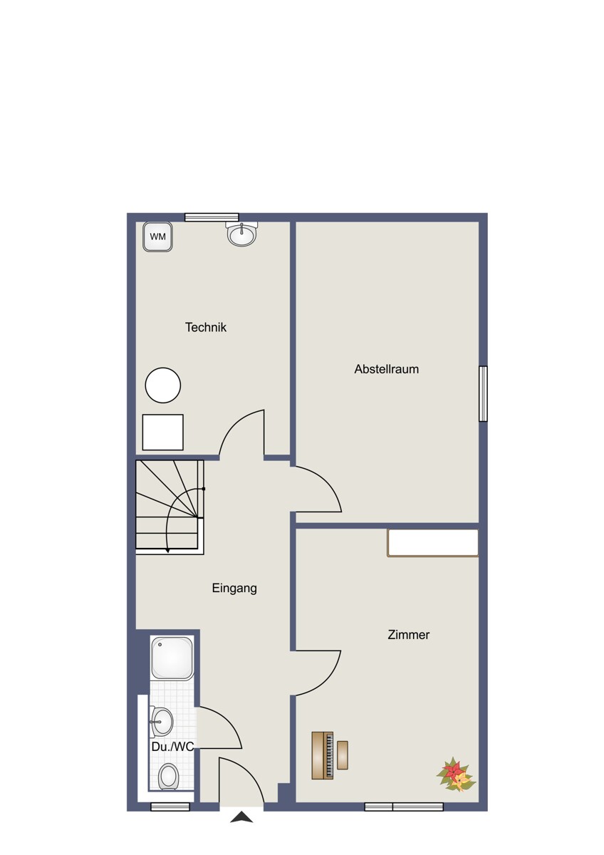 Grundriss_UG_visualisiert Doppelhaush�lfte Maulbronn