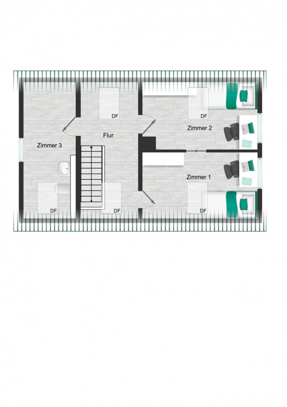 Grundriss_DG_visualisiert Einfamilienhaus Brackenheim