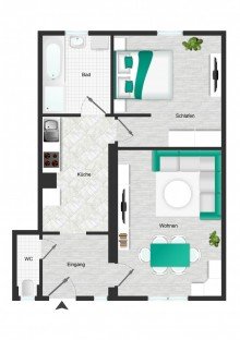 Grundriss_ELW_EG_visualisiert *** Renoviertes Einfamilienhaus mit Scheune und gro�em Grundst�ck ***