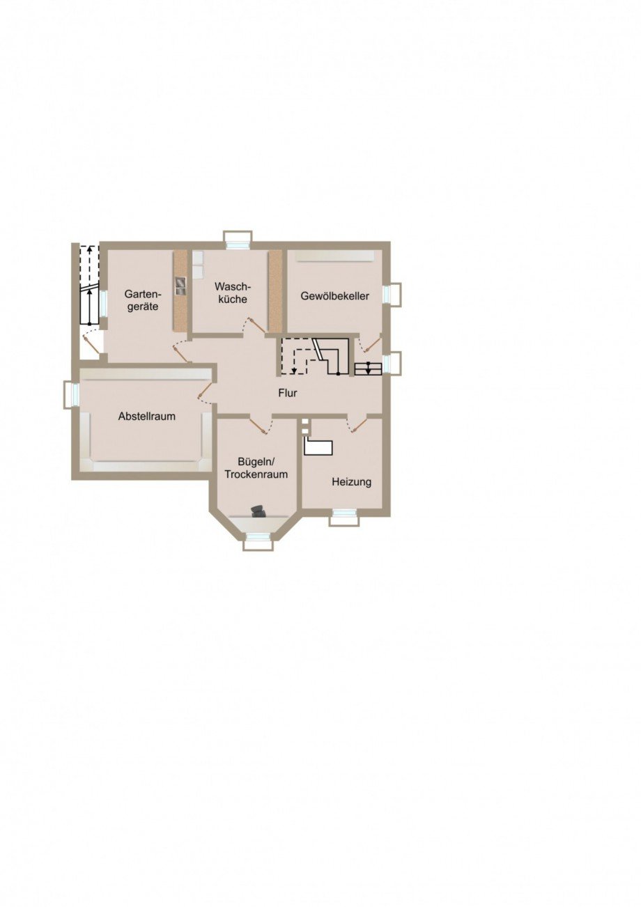 Grundriss UG - visualisiert Einfamilienhaus Brackenheim